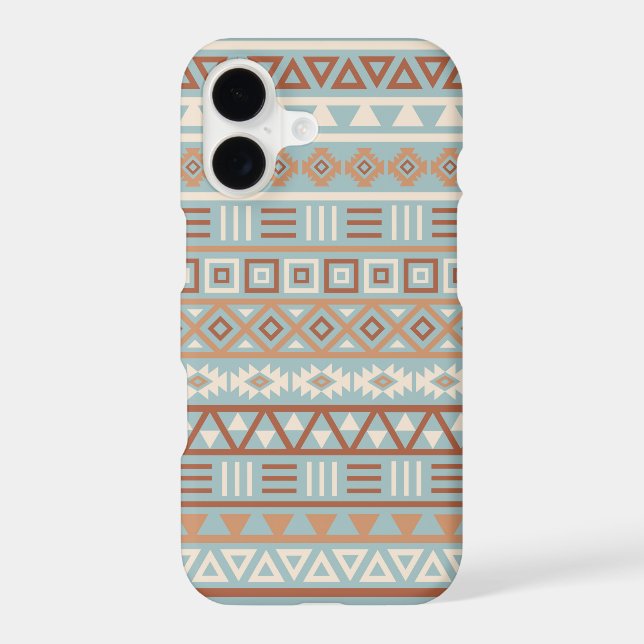 Aztec Influence Pattern Blue Cream Terracottas (Back)