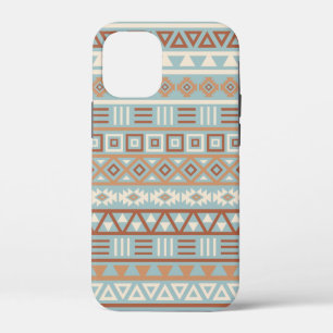 Aztec Influence Pattern Blue Cream Terracottas iPhone 12 Mini Case