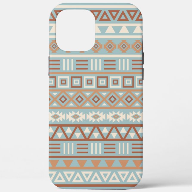 Aztec Influence Pattern Blue Cream Terracottas Case-Mate iPhone Case (Back)