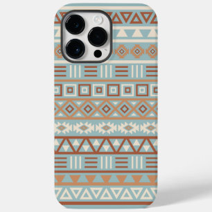 Aztec Influence Pattern Blue Cream Terracottas Case-Mate iPhone 14 Pro Max Case
