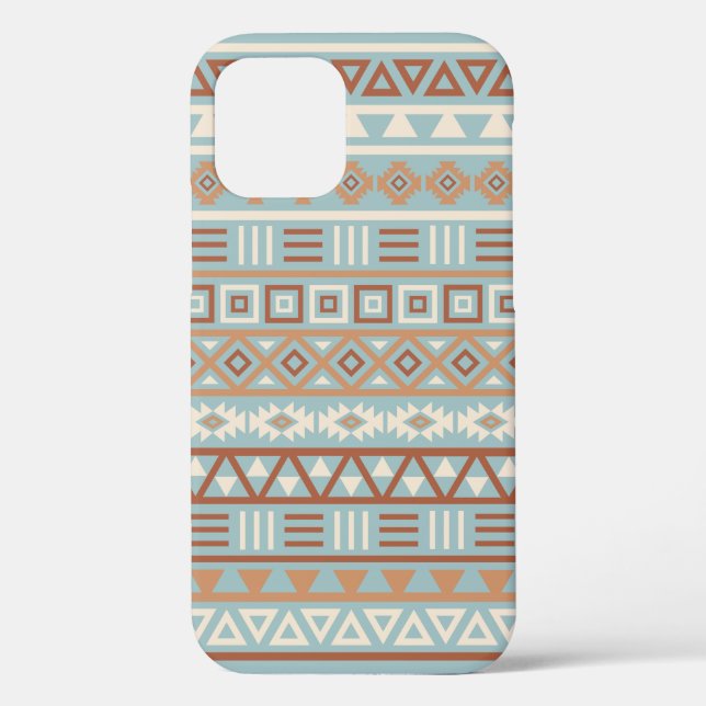 Aztec Influence Pattern Blue Cream Terracottas Case-Mate iPhone Case (Back)