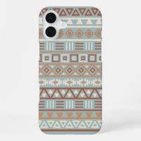 Aztec Influence Pattern Blue Cream Terracottas