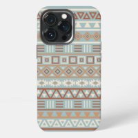 Aztec Influence Pattern Blue Cream Terracottas