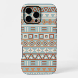 Aztec Influence Pattern Blue Cream Terracottas iPhone 16 Pro Max Case