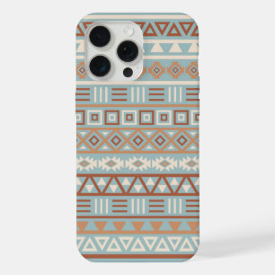 Aztec Influence Pattern Blue Cream Terracottas iPhone 15 Pro Max Case