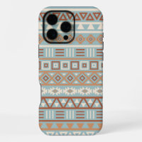 Aztec Influence Pattern Blue Cream Terracottas