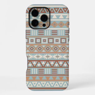 Aztec Influence Pattern Blue Cream Terracottas iPhone 16 Pro Max Case
