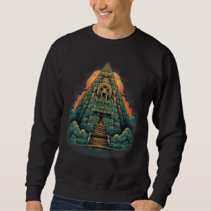 Aztec Inka Maya Mystic Jungle Temple Pyramid Graph Sweatshirt