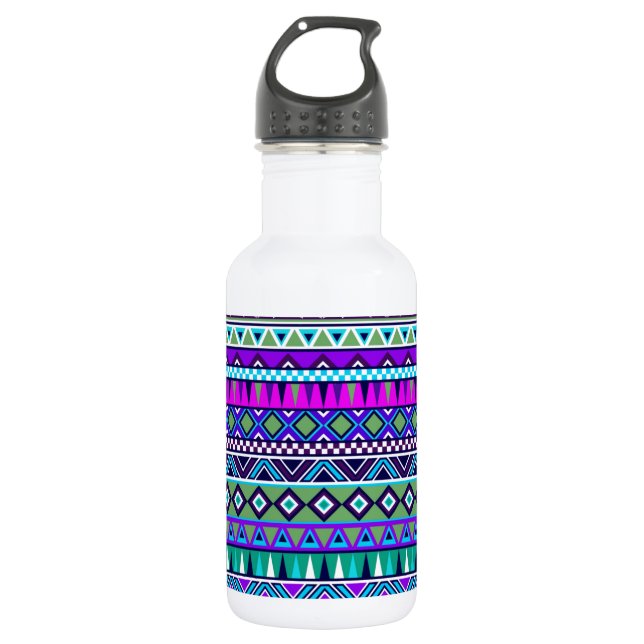 Aztec inspired pattern 532 ml water bottle (Front)