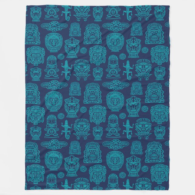 Aztec Inspired Pattern Fleece Blanket (Front)