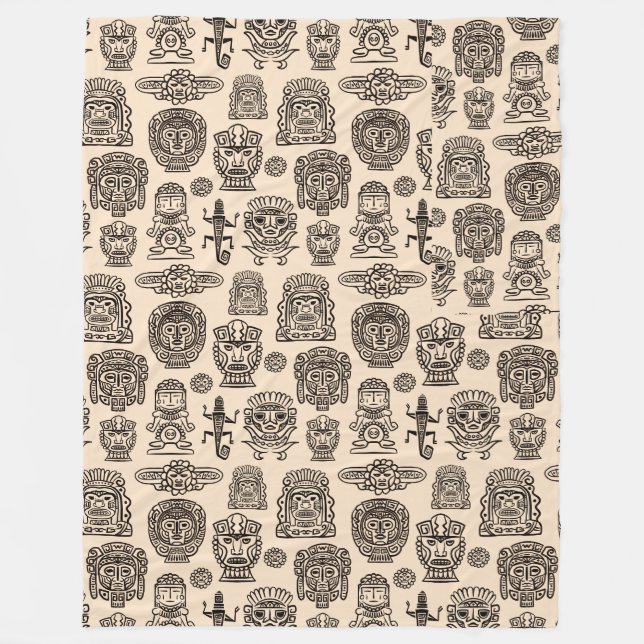 Aztec Inspired Pattern Fleece Blanket (Front)