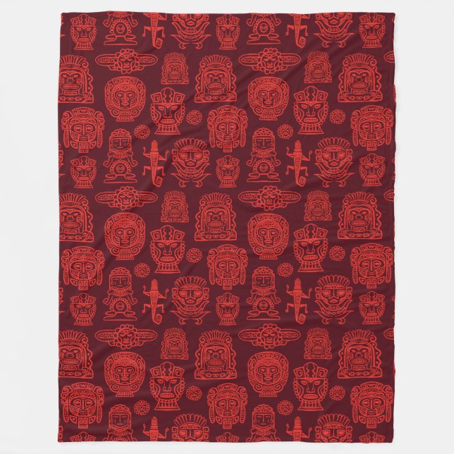 Aztec Inspired Pattern Fleece Blanket (Front)