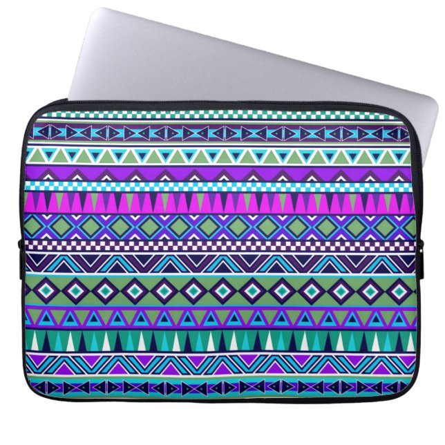 Aztec inspired pattern laptop sleeve (Front)
