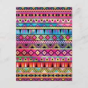 Aztec inspired pattern postcard
