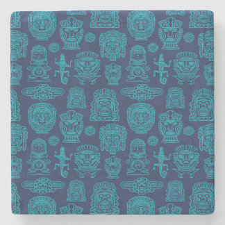 Aztec Inspired Pattern Stone Coaster