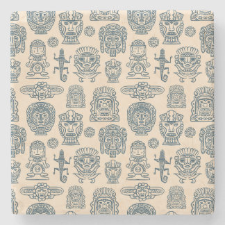Aztec Inspired Pattern Stone Coaster