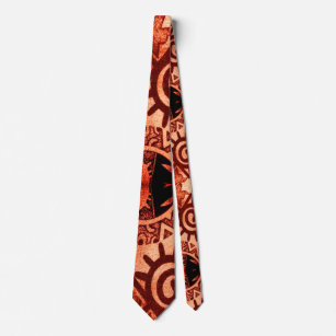 "Aztec Inspired Red" Popular Men's Trendy Neck Tie