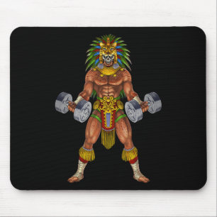 Aztec Jaguar Warrior Bodybuilding Gym Weightliftin Mouse Mat
