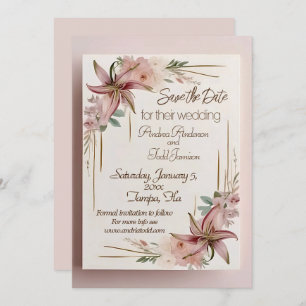 Aztec Lilly wedding Save The Date
