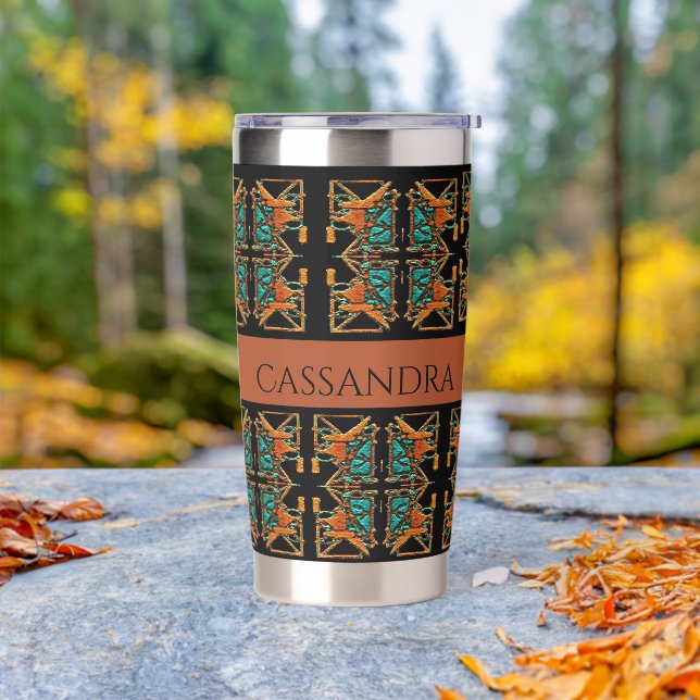 Aztec Mandala Personalised Insulated Tumbler (Outdoor)