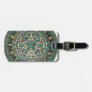 Aztec Mayan Ancient Round Disc Calendar Luggage Tag