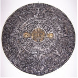 AZTEC / MAYAN CALENDAR STANDING PHOTO SCULPTURE<br><div class="desc">AZTEC CALENDAR,  SUN DIAL,  SUN CALENDAR,  MAYAN CALENDAR</div>