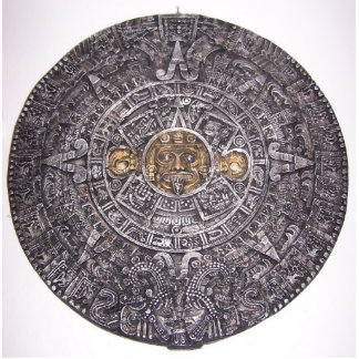 AZTEC / MAYAN CALENDAR STANDING PHOTO SCULPTURE
