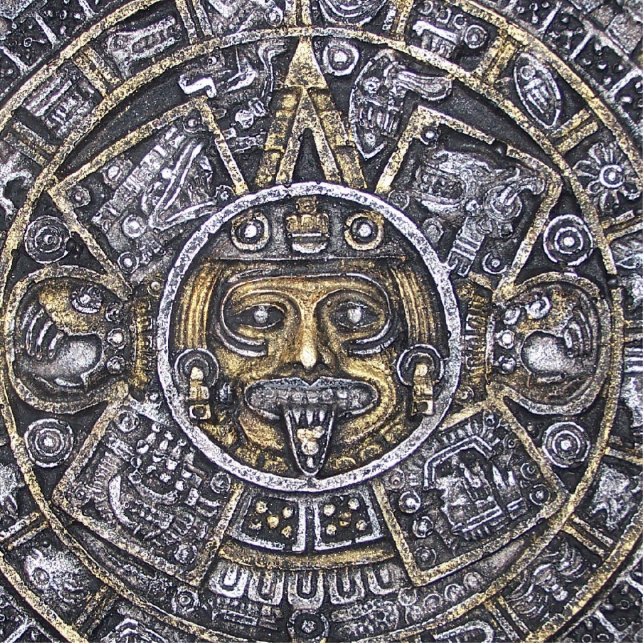 AZTEC/MAYAN CALENDAR STANDING PHOTO SCULPTURE (Front)