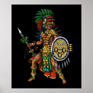 Aztec Mayan Warrior Poster