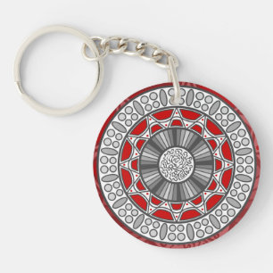 Aztec Meets Alien Acrylic Keychain