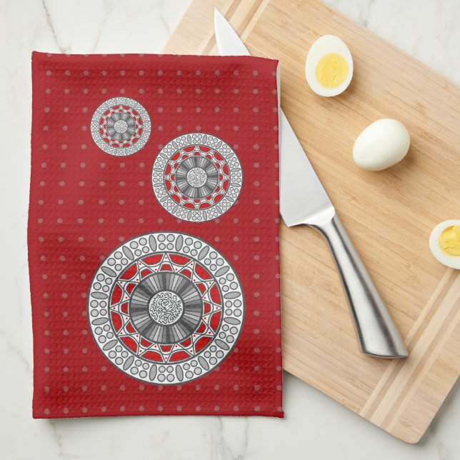 Aztec Meets Alien Hand Towel (Quarter Fold)