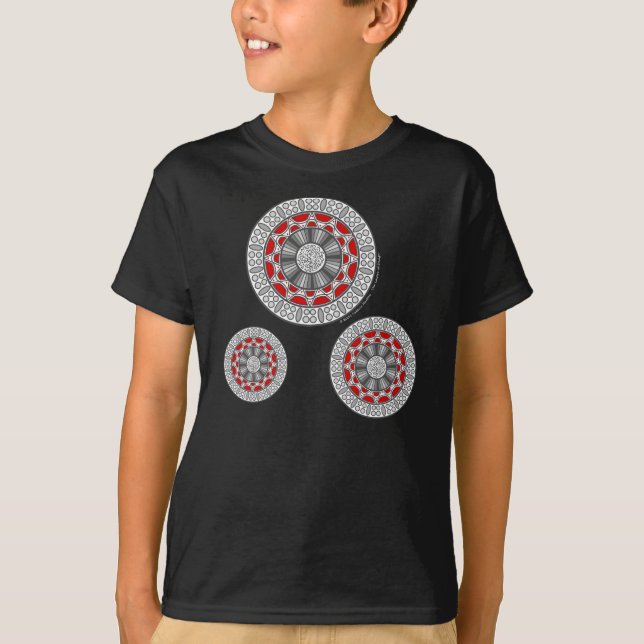 Aztec Meets Alien Kid's and Baby Dark Shirt (Front)
