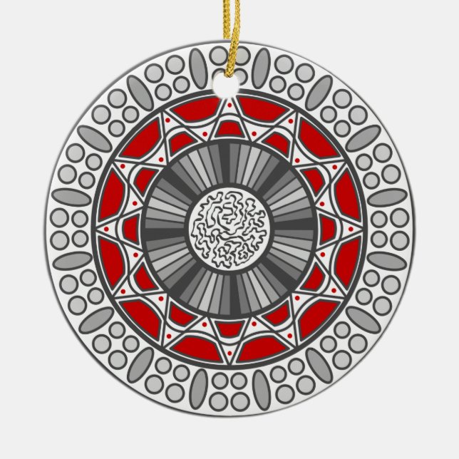 Aztec Meets Alien Ornament (Front)