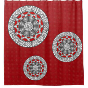 Aztec Meets Alien Shower Curtain