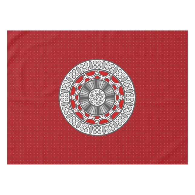 Aztec Meets Alien Tablecloth (Front (Horizontal))