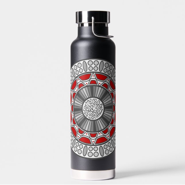 Aztec Meets Alien Water Bottle (Left)