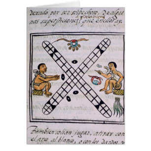 Aztec men gambling Patoli