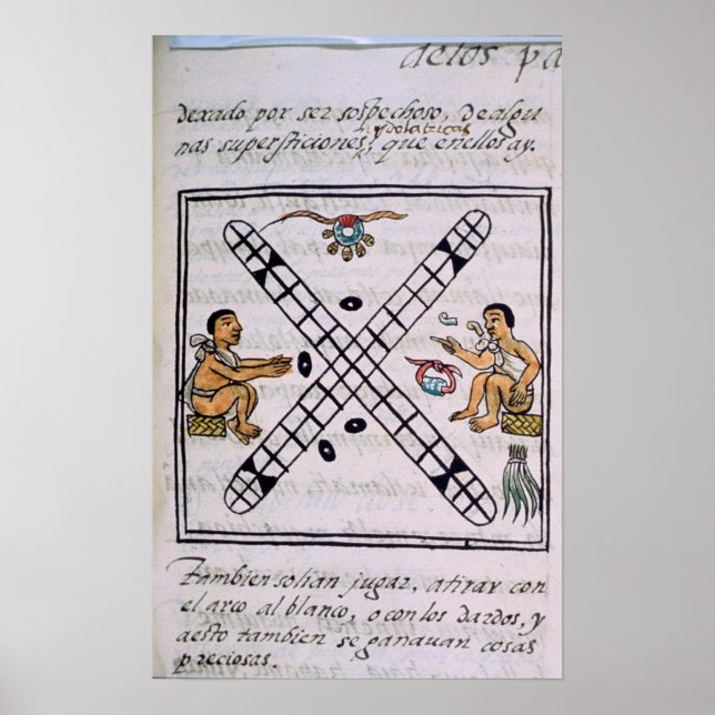 Aztec men gambling Patoli Poster (Front)