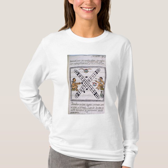 Aztec men gambling Patoli T-Shirt (Front)