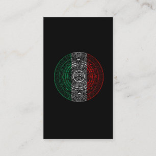Aztec Mexica Calendar Mexican Flag Art Business Card