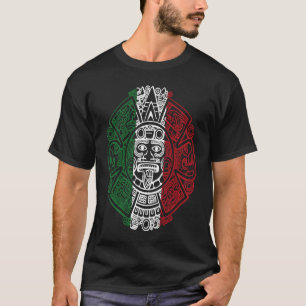 Aztec Mexican Flag Calendar Chicano T-Shirt