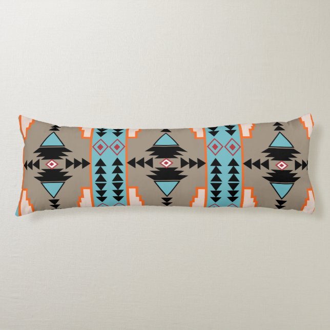 Aztec Mexican Geometric Pattern Body Cushion (Front)