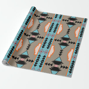 Aztec Mexican Geometric Pattern Wrapping Paper