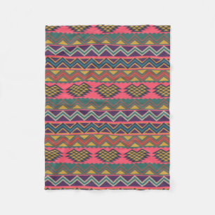 Aztec Mexican handicraft cute hot pink Fleece Blanket
