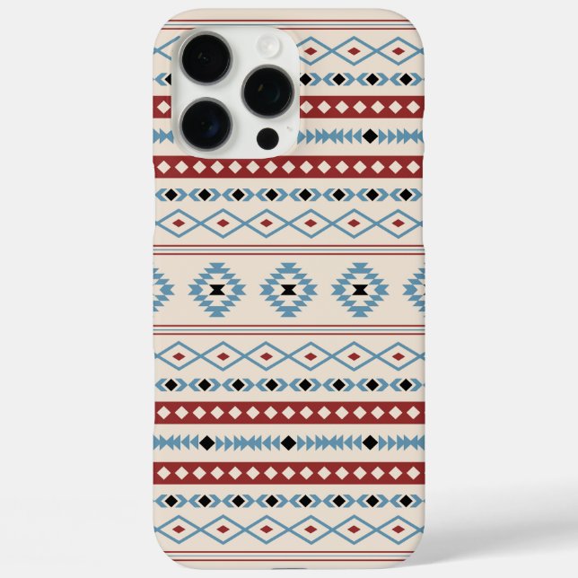 Aztec Mixed Motif Pattern Red Blue Blk Cream Case-Mate iPhone Case (Back)