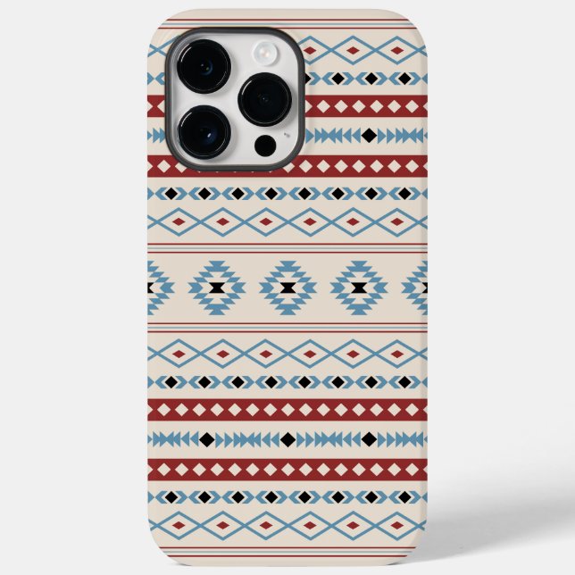 Aztec Mixed Motif Pattern Red Blue Blk Cream Case-Mate iPhone Case (Back)