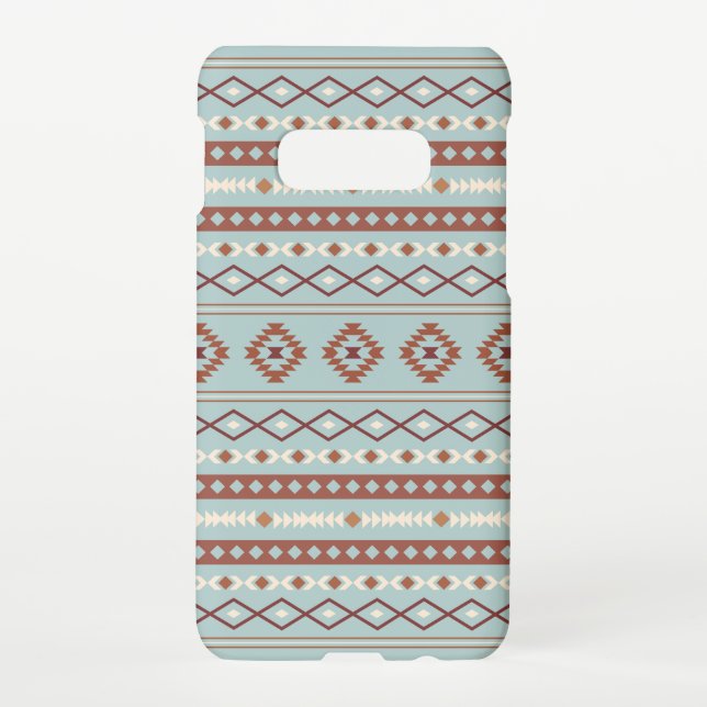 Aztec Mixed Motif Pattern Rusts Cream Blue Samsung Galaxy Case (Back)