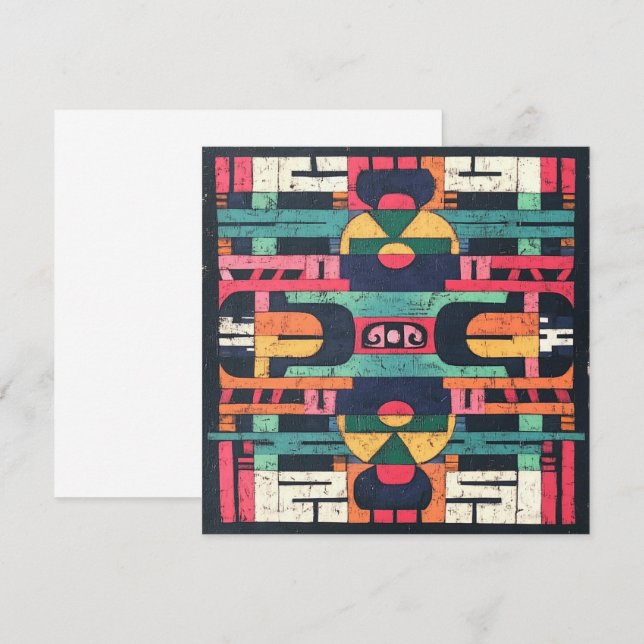 Aztec motif card (Front/Back)
