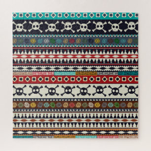 Aztec motif, seamless pattern design jigsaw puzzle