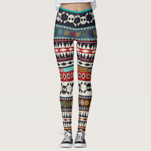 Aztec motif, seamless pattern design leggings